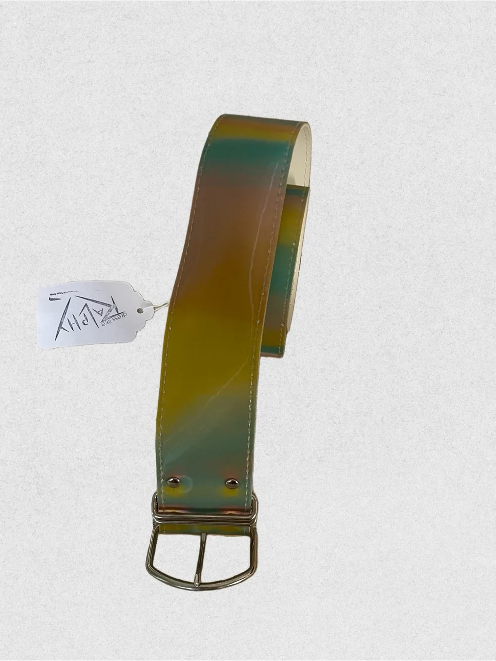 90s ESPRIT  Holographic Yellow-Green  Belt